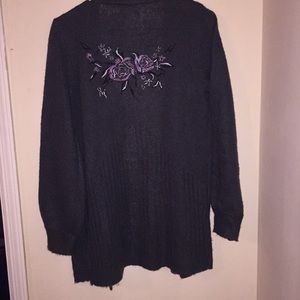 Floral army green cardigan